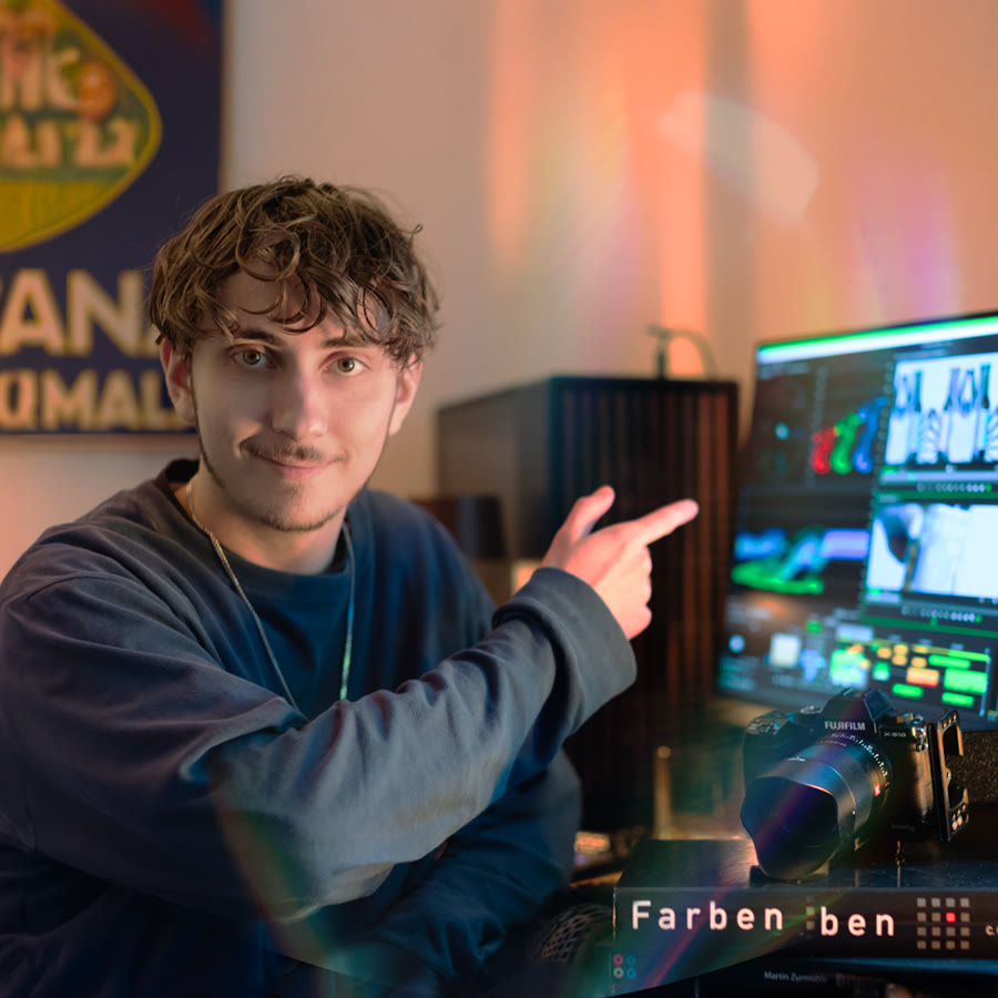 Timo Schmid at his editing setup