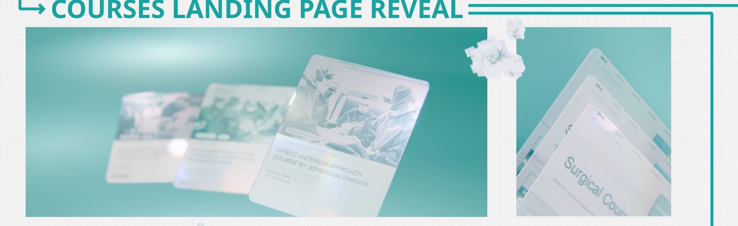 Text animation into the courses landing page reveal
